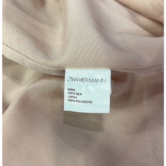 NWT Zimmerman Midi Length Silk Folded Pink Dress- Size 3 (US 8-10) - Picture 5 of 11